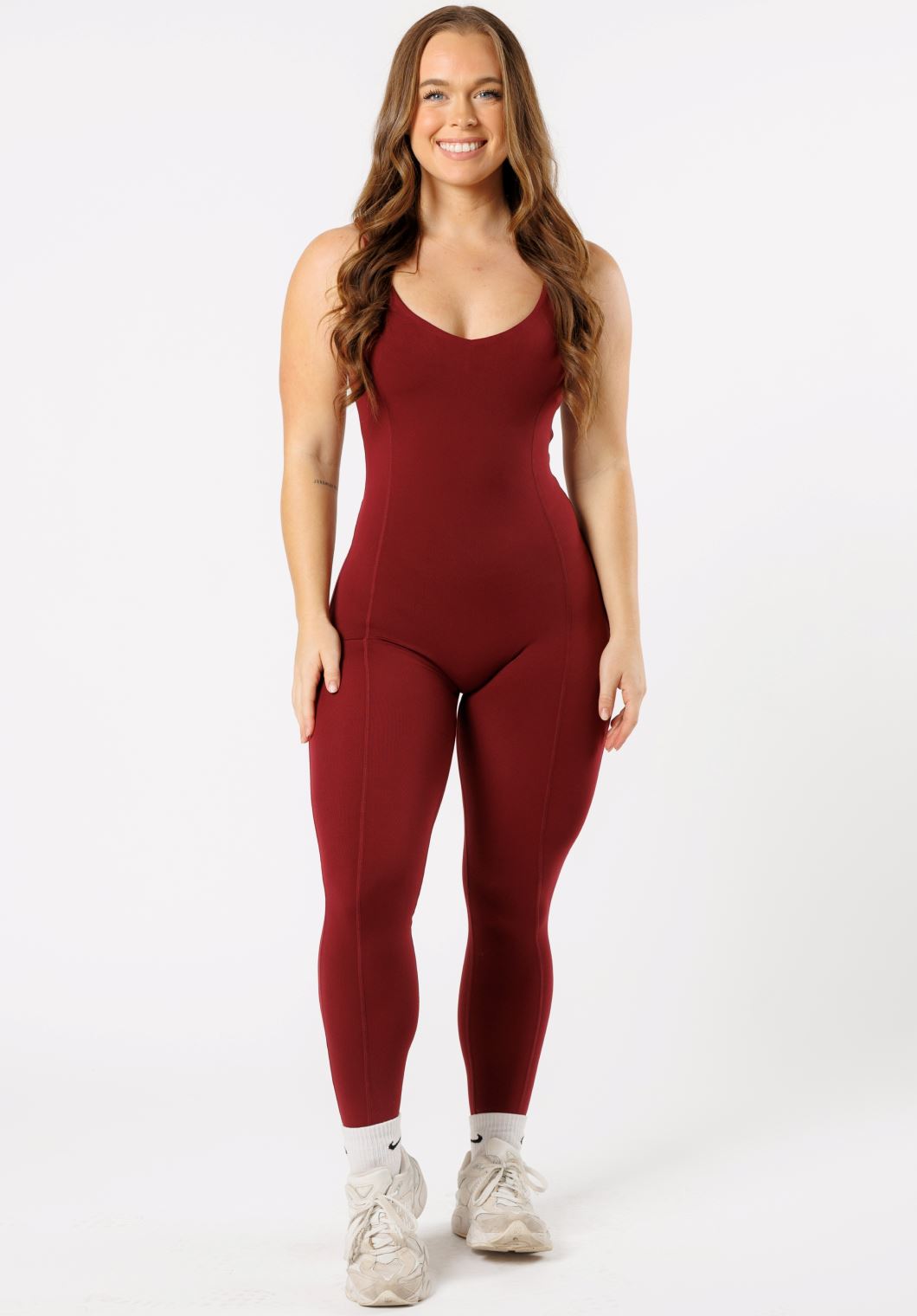 Reluna™ AirBrushed Sculptseam® Jumpsuit Red Velvet