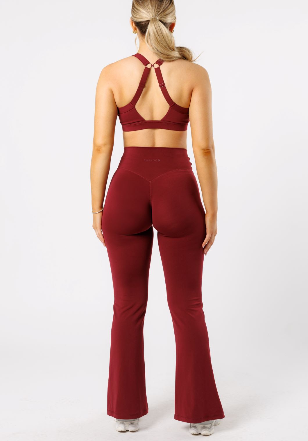 Reluna™ Front Slit Sculptseam® Flare Leggings 31" Red Velvet