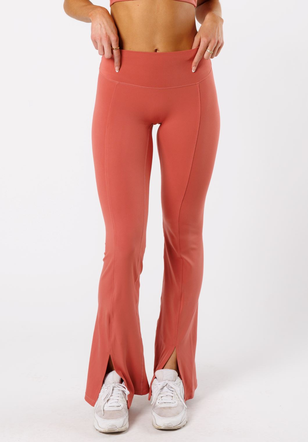 Reluna™ Front Slit Sculptseam® Flare Leggings 34" Terra